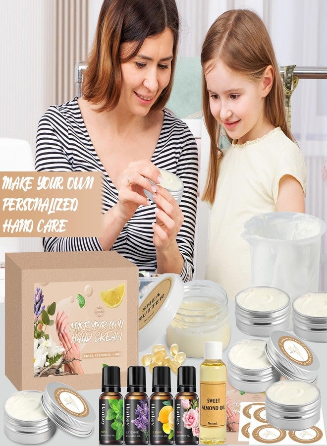Jcoos DIY Hand Cream Making Kit, Handcream For Very Dry Hands, hand lotion with Shea Butter, Almond Oil, Jars, Essential Oils Natural Whipped Shea Butter Body Butter Making Kit Gifts for Women - Image 2
